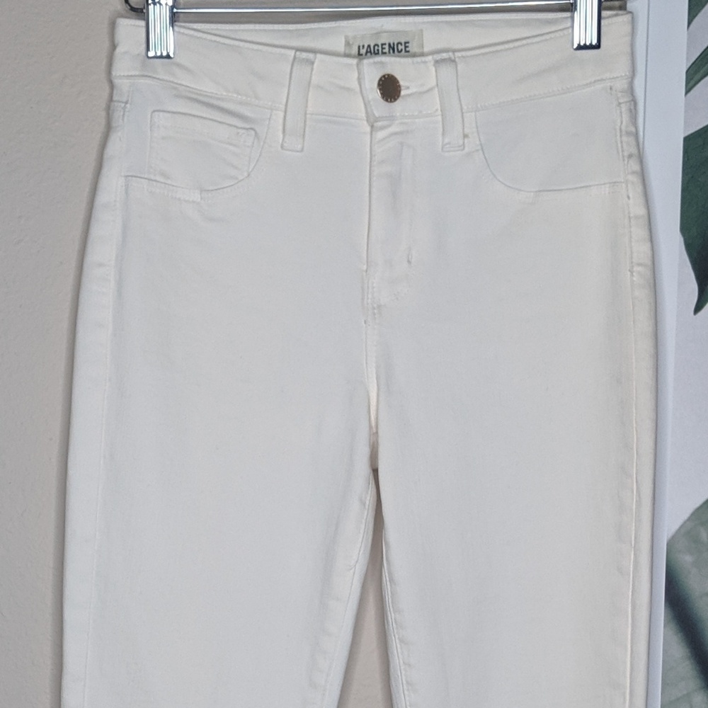L'AGENCE Marguerite Skinny High Rise White Jeans - Picture 3 of 8